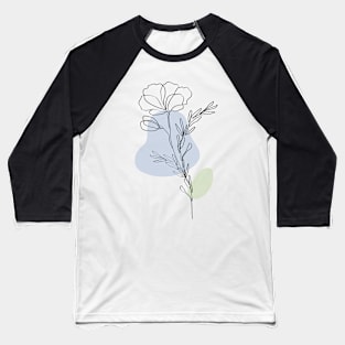 Blue Bloom Flower Baseball T-Shirt